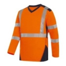 T-shirt de travail TEE-SHIRT BALI MANCHES LONGUES ORANGE MARINE B