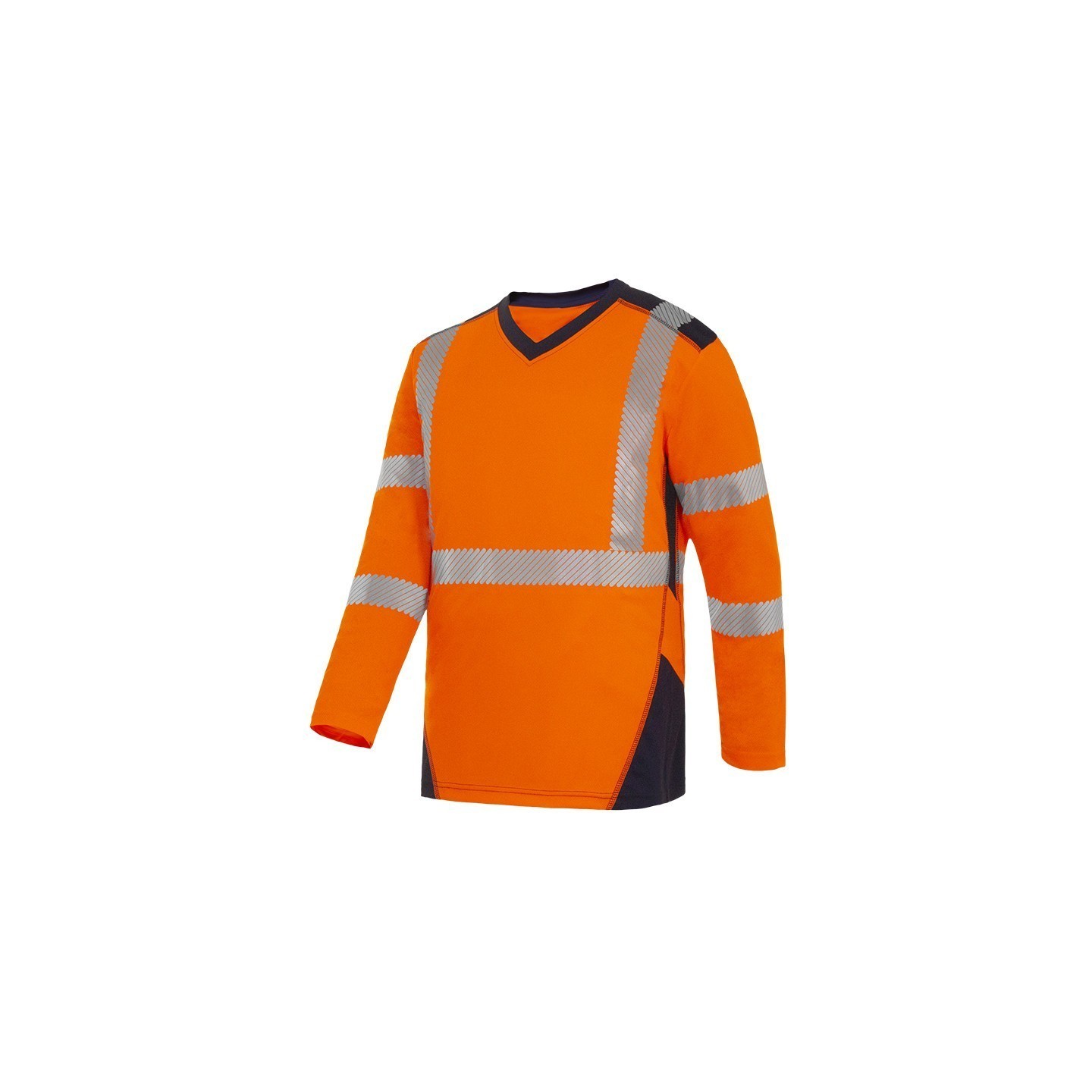 T-shirt de travail TEE-SHIRT BALI MANCHES LONGUES ORANGE MARINE B