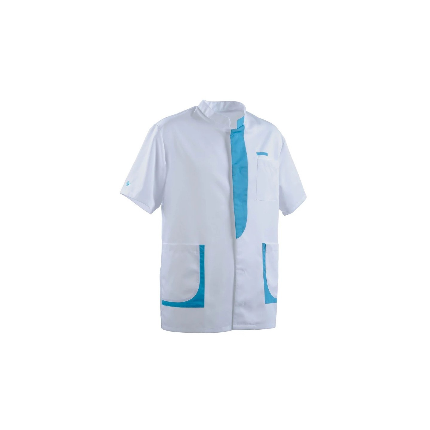Vêtement de travail TUNIQUE HOMME LEE BLANC - TURQUOISE Blanc hau