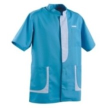 Vêtement de travail TUNIQUE HOMME LEE TURQUOISE - BLANC Blanc hau